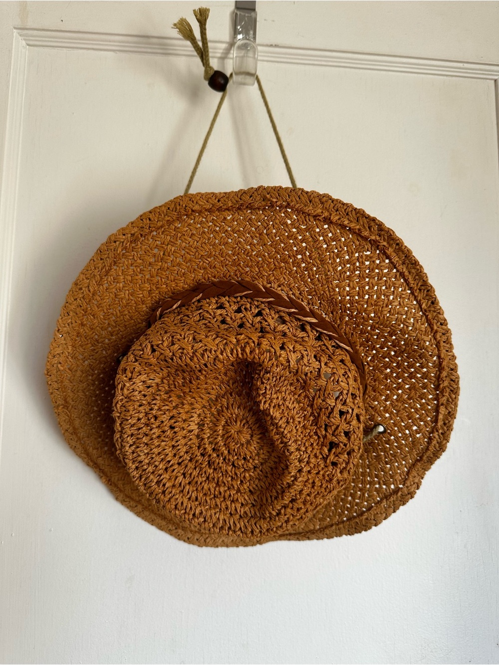 Woven Straw Sun Hat - Rust Brown Ladies Beach Hat NWOT